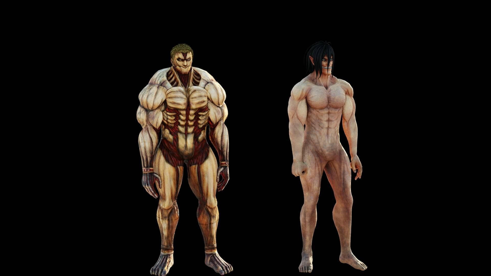 attack on titan  Armored  and colossal titan 3D model_2