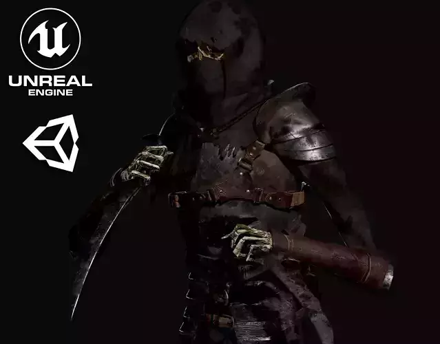 Skeleton Rogue - Game Ready Low-poly 3D model