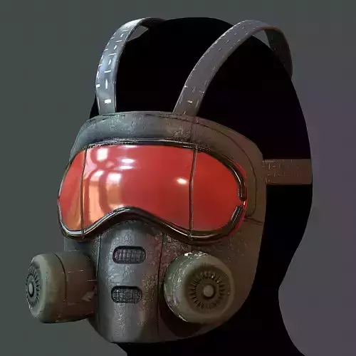 Gas mask helmet 3d model scifi Low-poly 