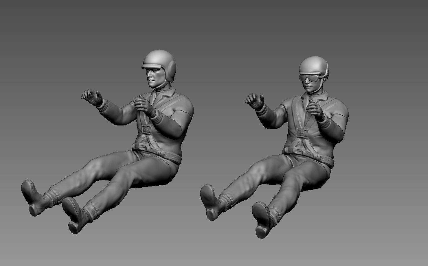 Vintage Car Driver Pilot 3D print model_1
