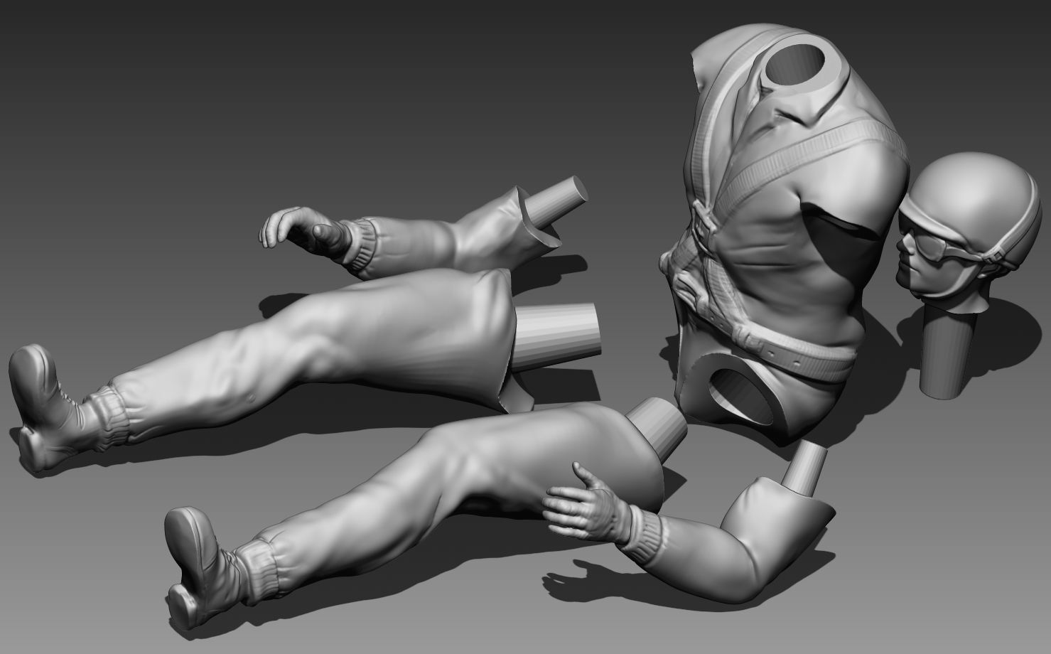 Vintage Car Driver Pilot 3D print model_6