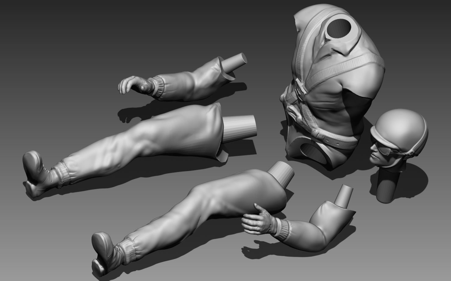 Vintage Car Driver Pilot 3D print model_7