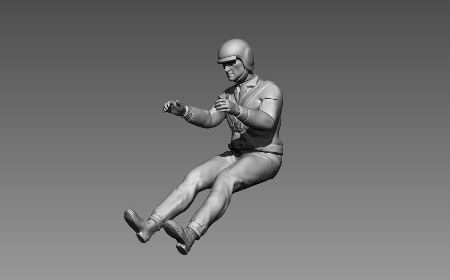 Vintage Car Driver Pilot 3D print model_2