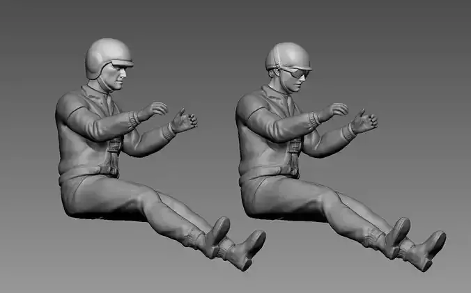 Vintage Car Driver Pilot 3D print model