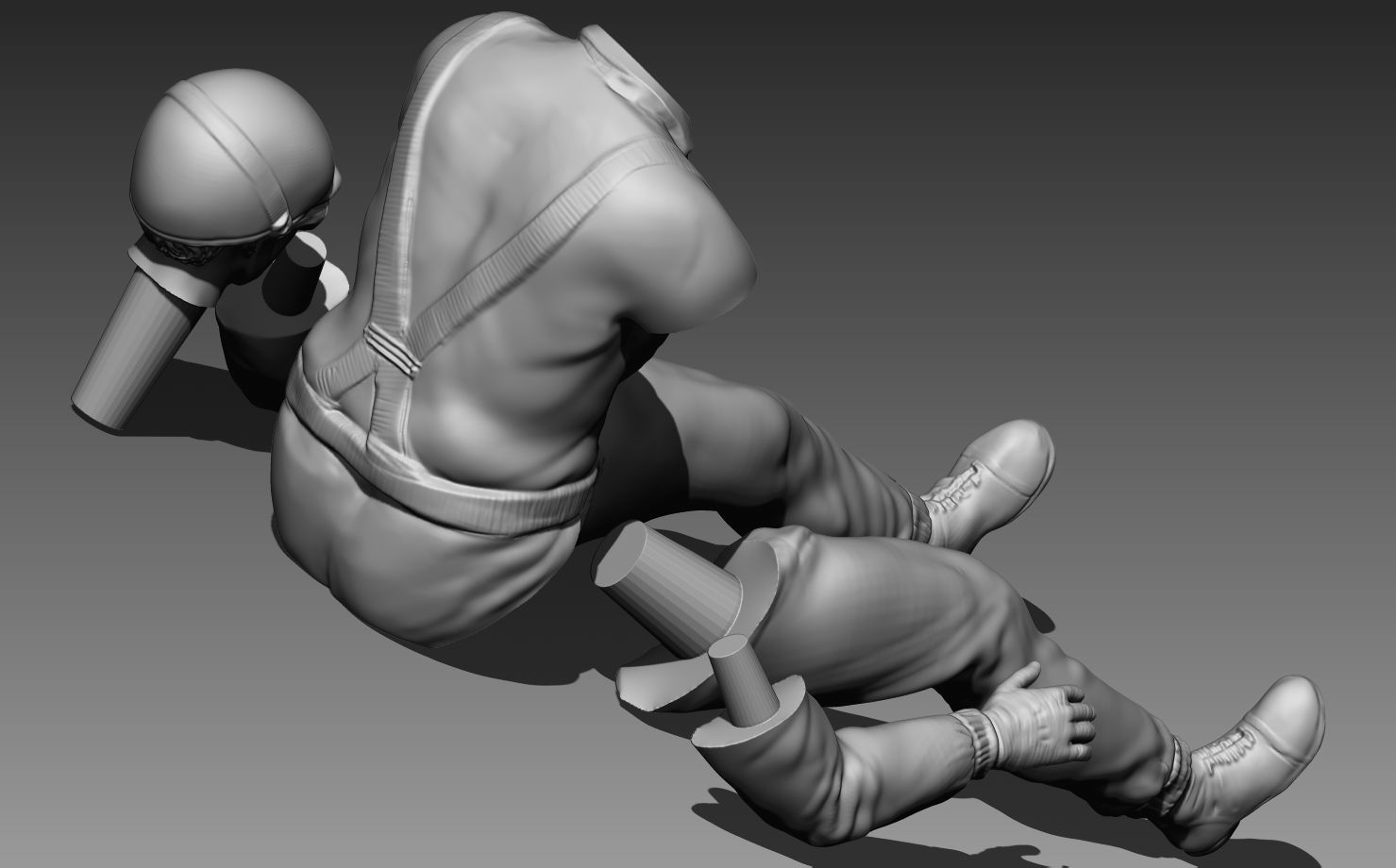 Vintage Car Driver Pilot 3D print model_8