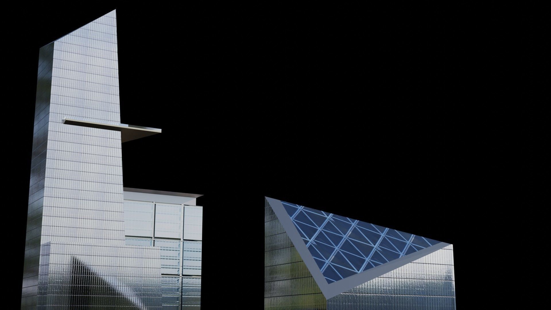 Hudson Yards Pack - All Hudson Yards Towers Low-poly 3D model_6