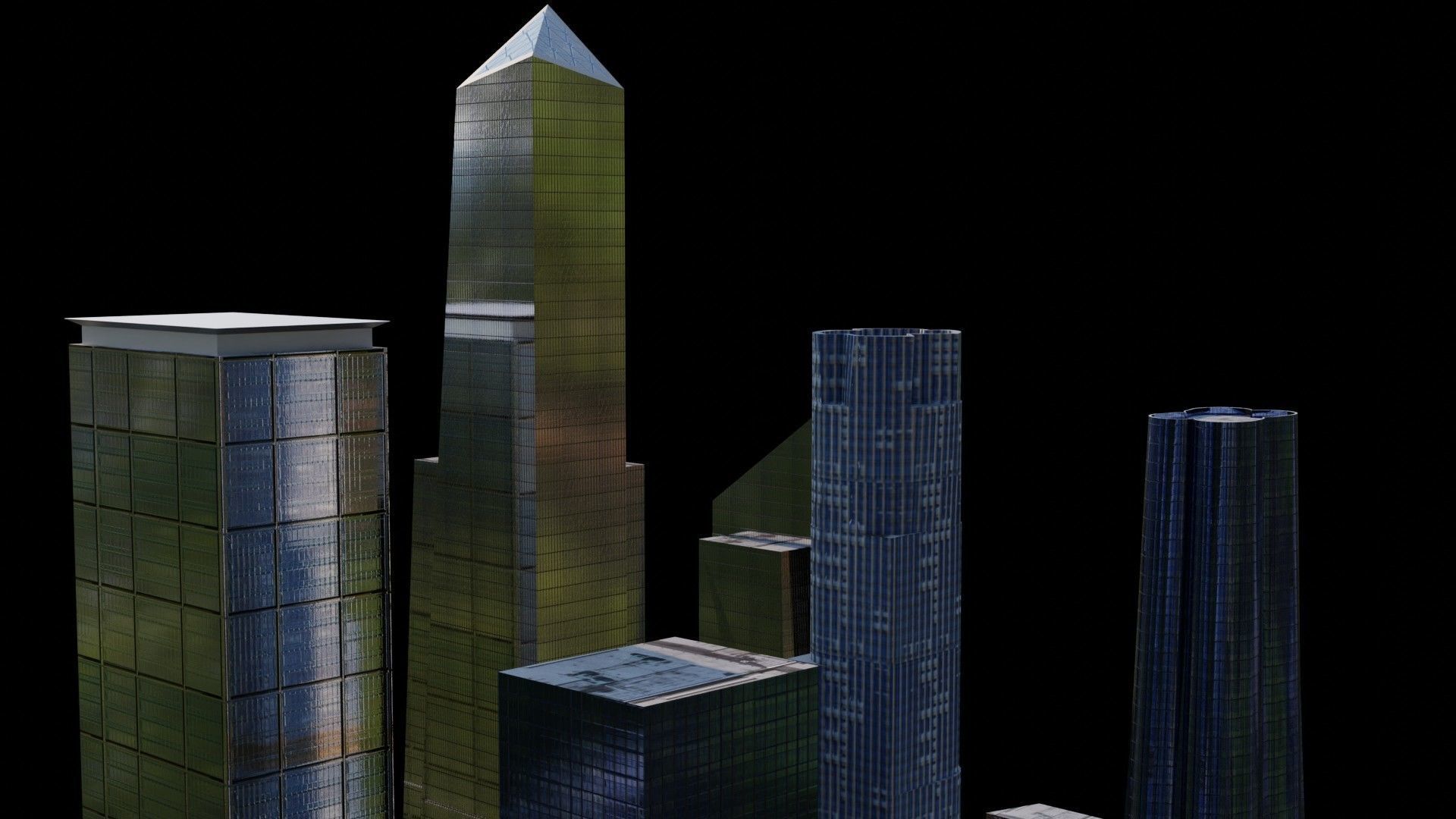 Hudson Yards Pack - All Hudson Yards Towers Low-poly 3D model_4