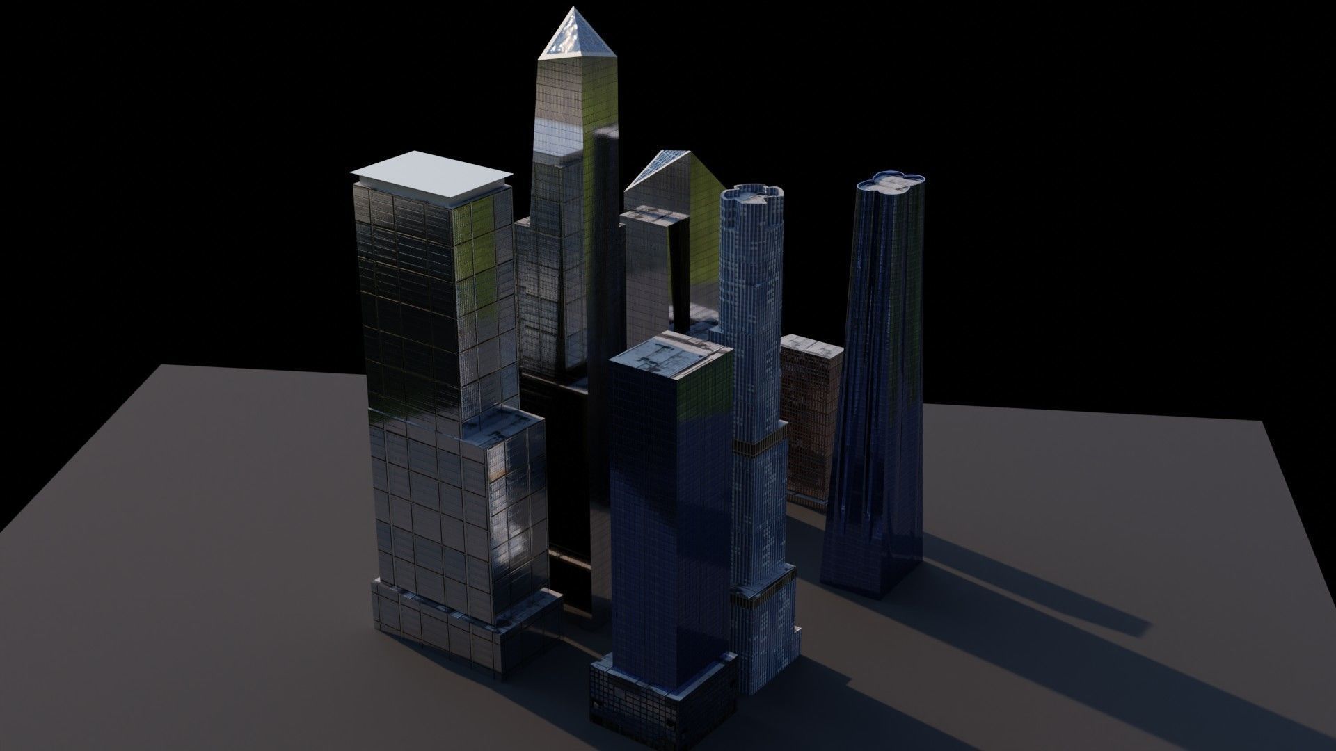 Hudson Yards Pack - All Hudson Yards Towers Low-poly 3D model_1
