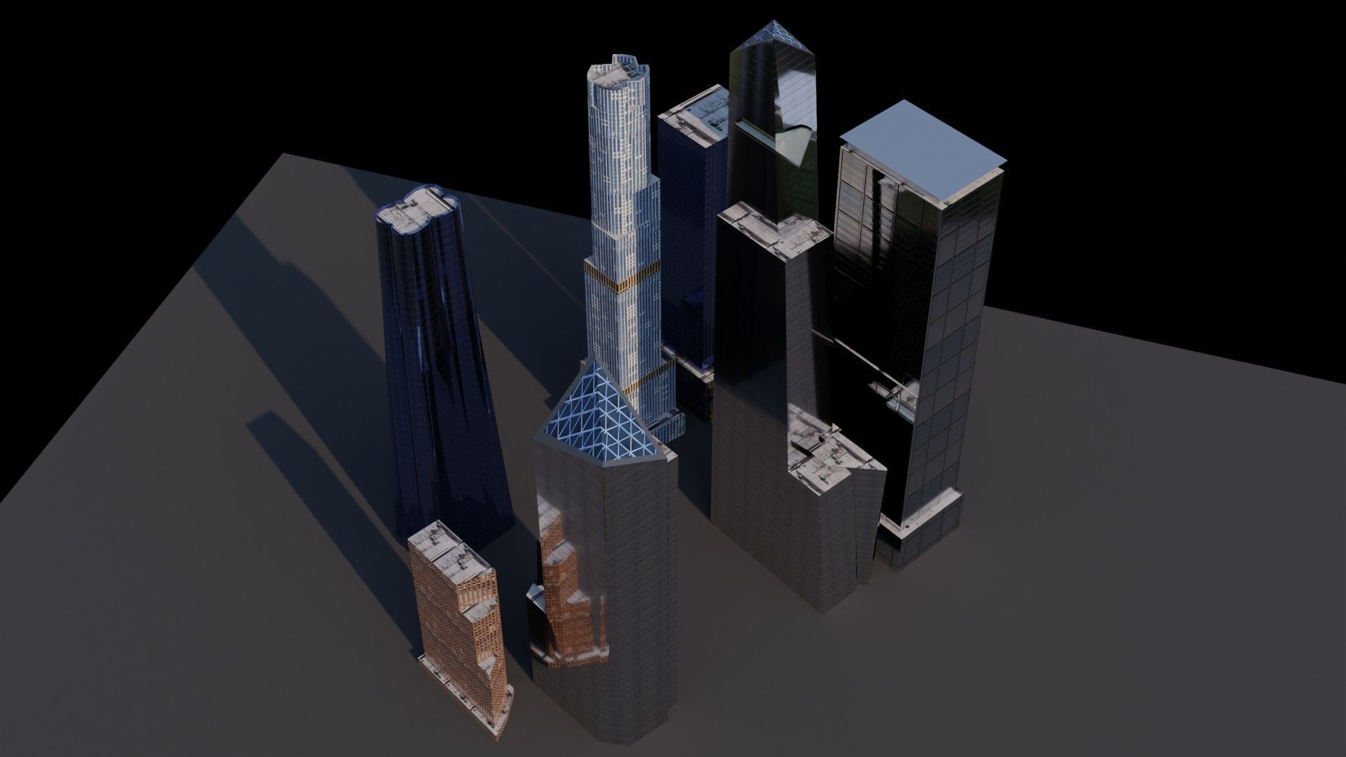 Hudson Yards Pack - All Hudson Yards Towers Low-poly 3D model_5