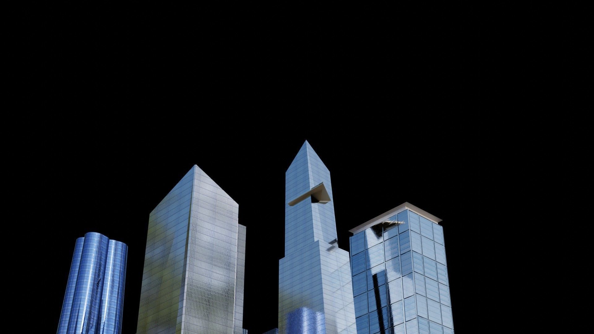 Hudson Yards Pack - All Hudson Yards Towers Low-poly 3D model_2
