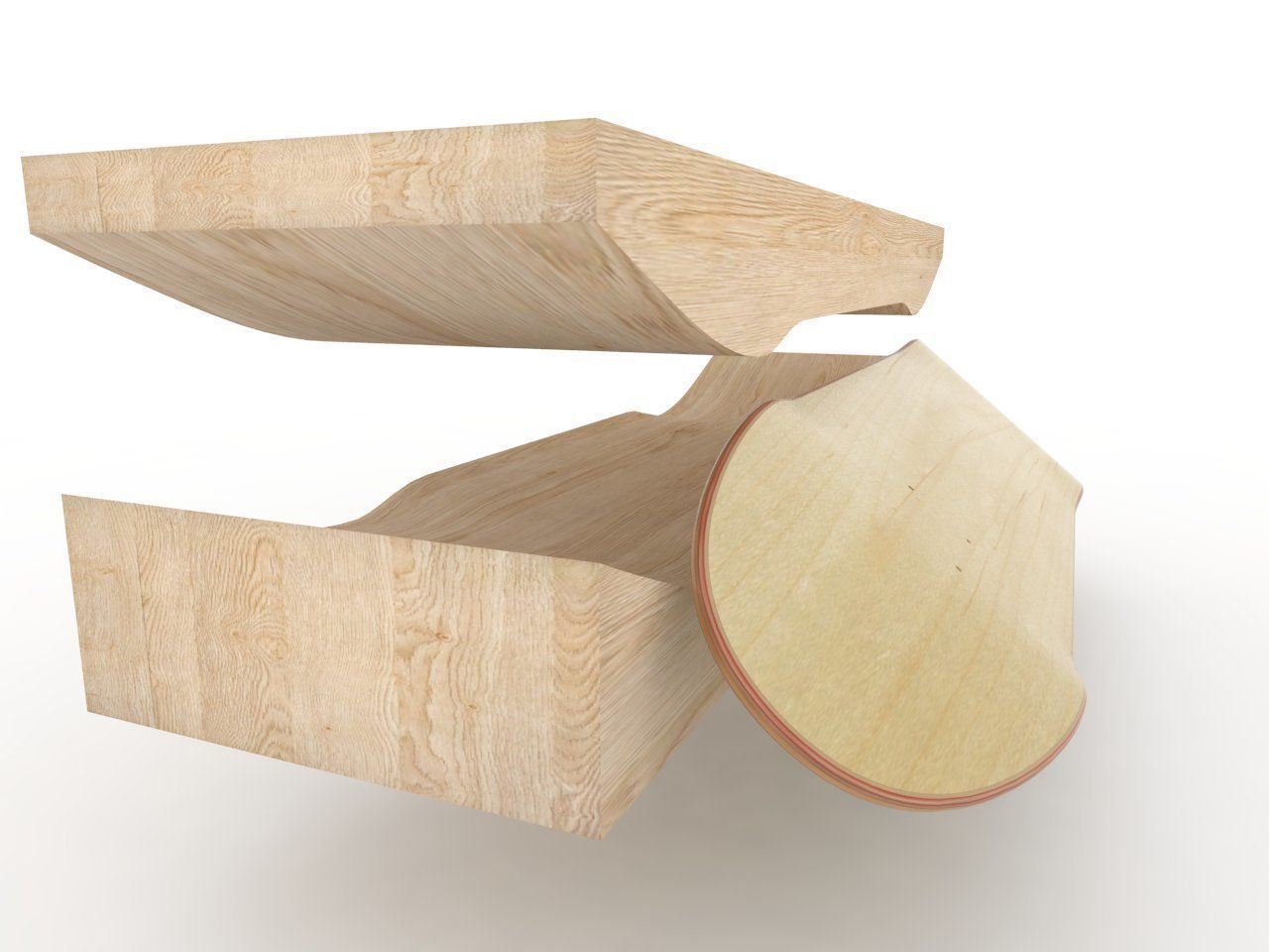 Skateboard mold mellow concave- Ready to be milled 3D model_5