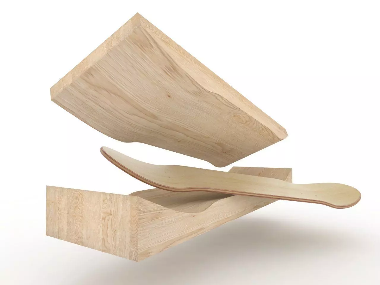 Skateboard mold mellow concave- Ready to be milled 3D model_0