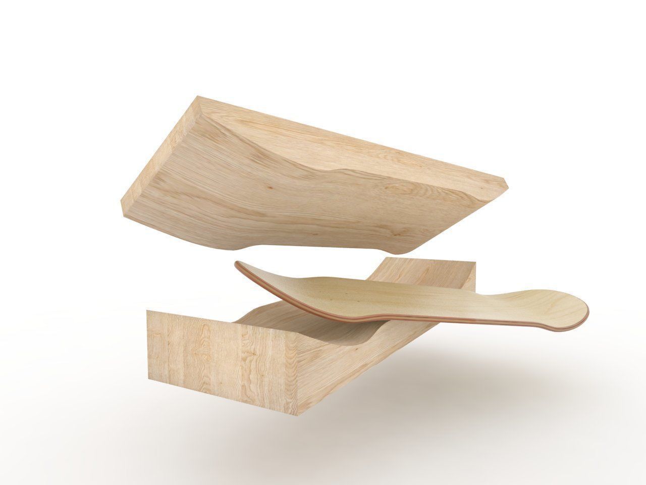 Skateboard mold mellow concave- Ready to be milled 3D model_2