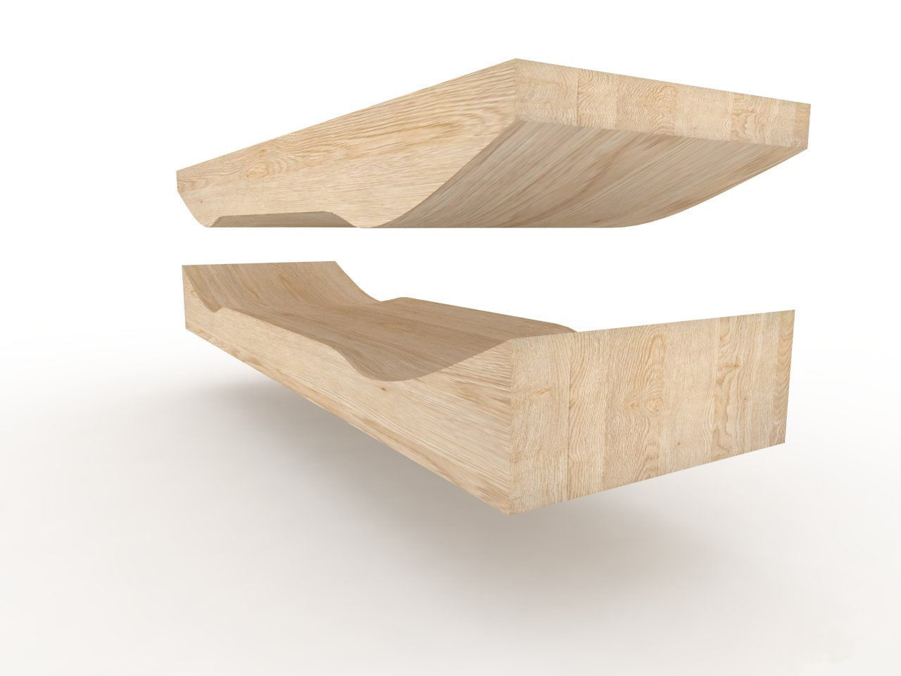 Skateboard mold mellow concave- Ready to be milled 3D model_1