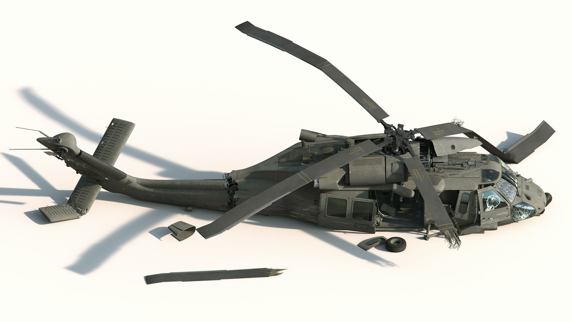 Black Hawk Wreck 3D model_3
