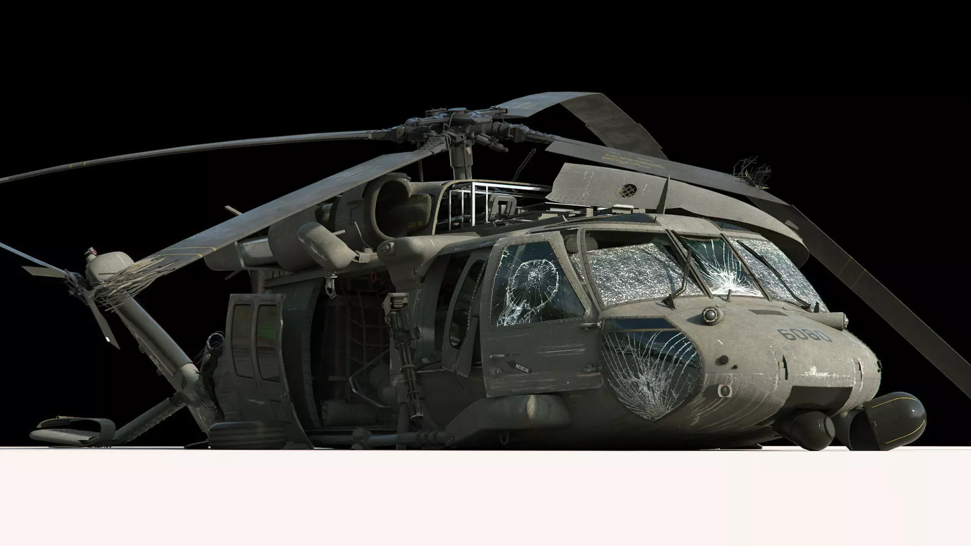 Black Hawk Wreck 3D model_0