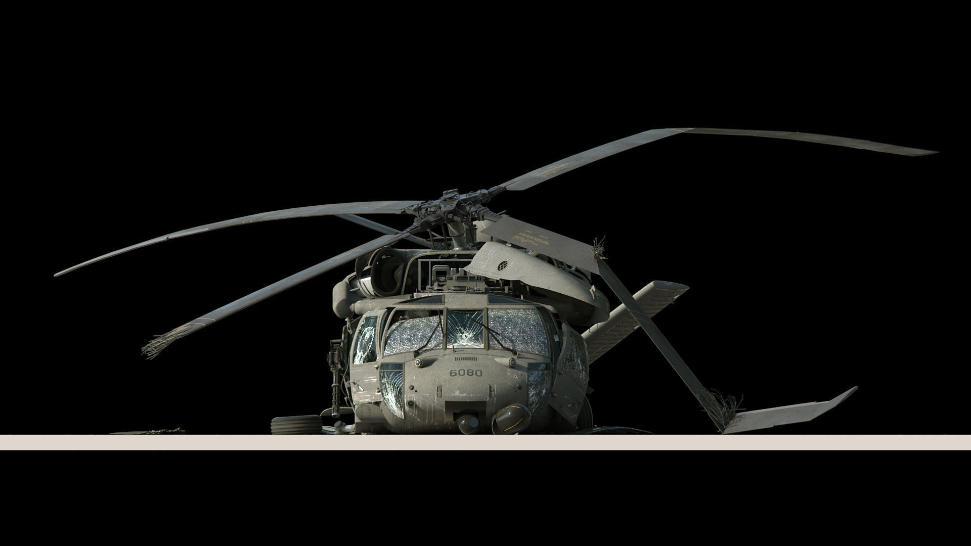 Black Hawk Wreck 3D model_2