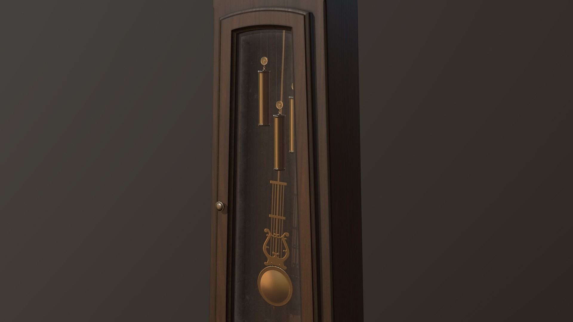 Grandfather Clock Low-poly 3D model_4