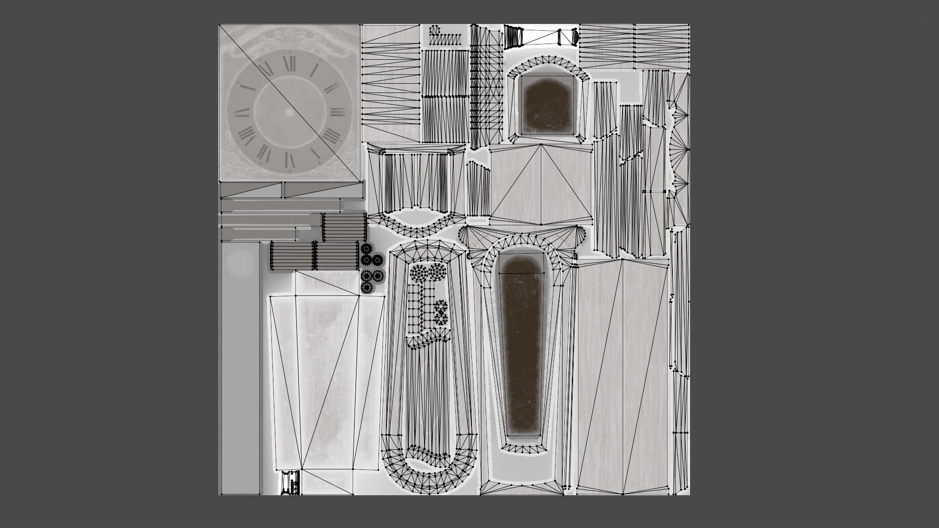 Grandfather Clock Low-poly 3D model_10