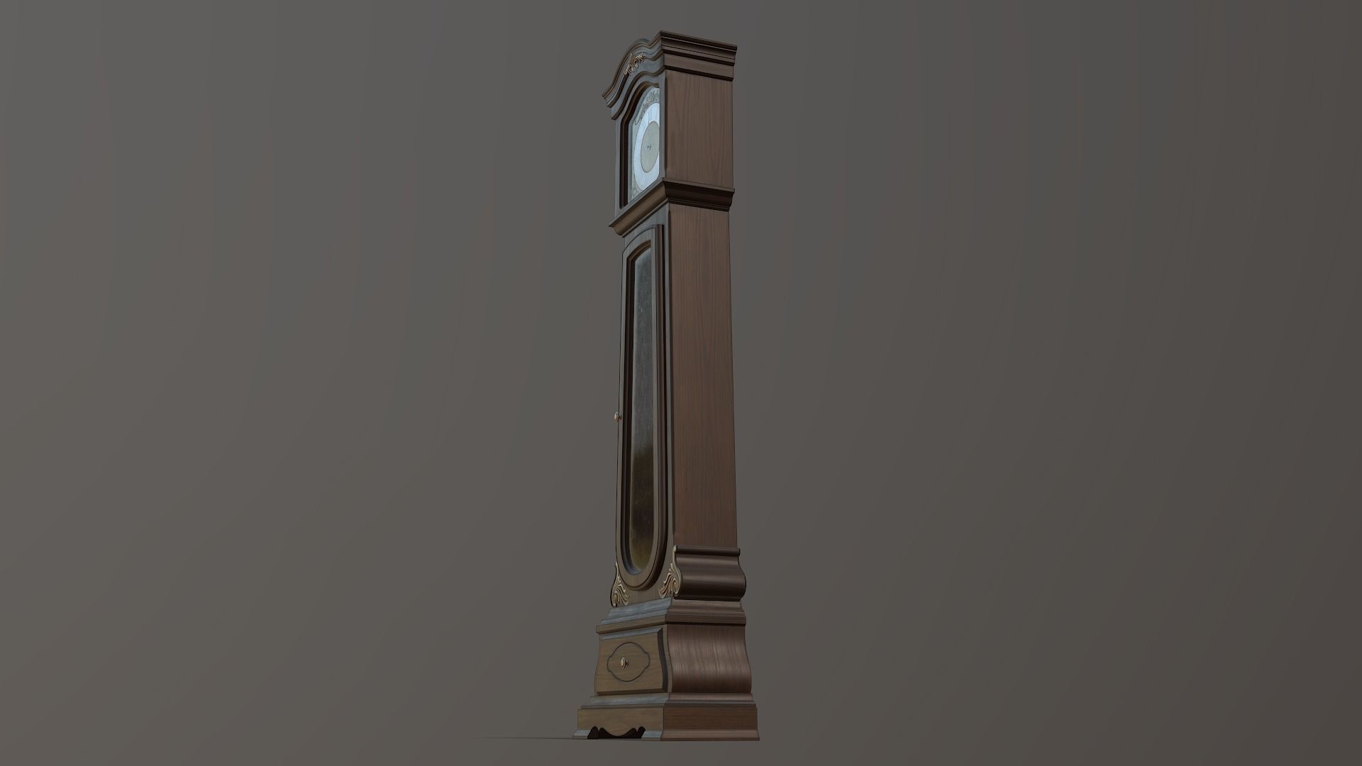 Grandfather Clock Low-poly 3D model_7