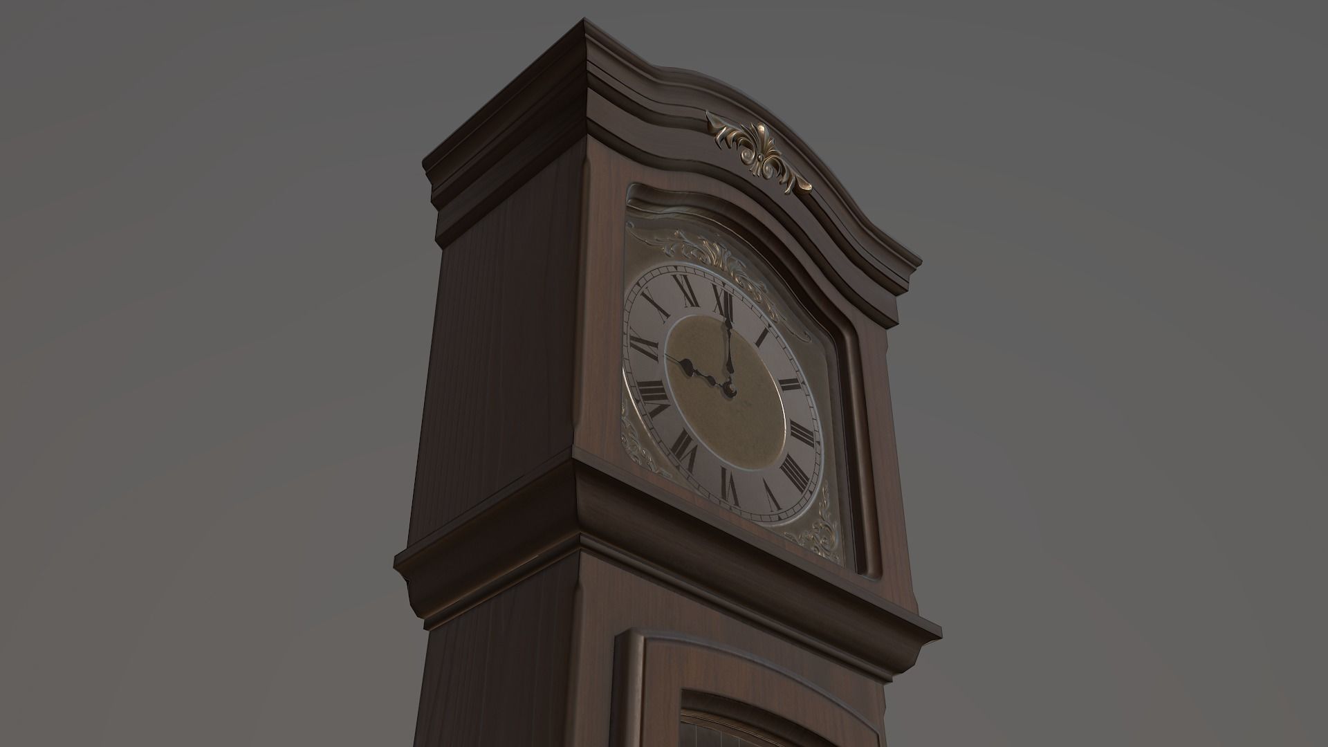 Grandfather Clock Low-poly 3D model_6