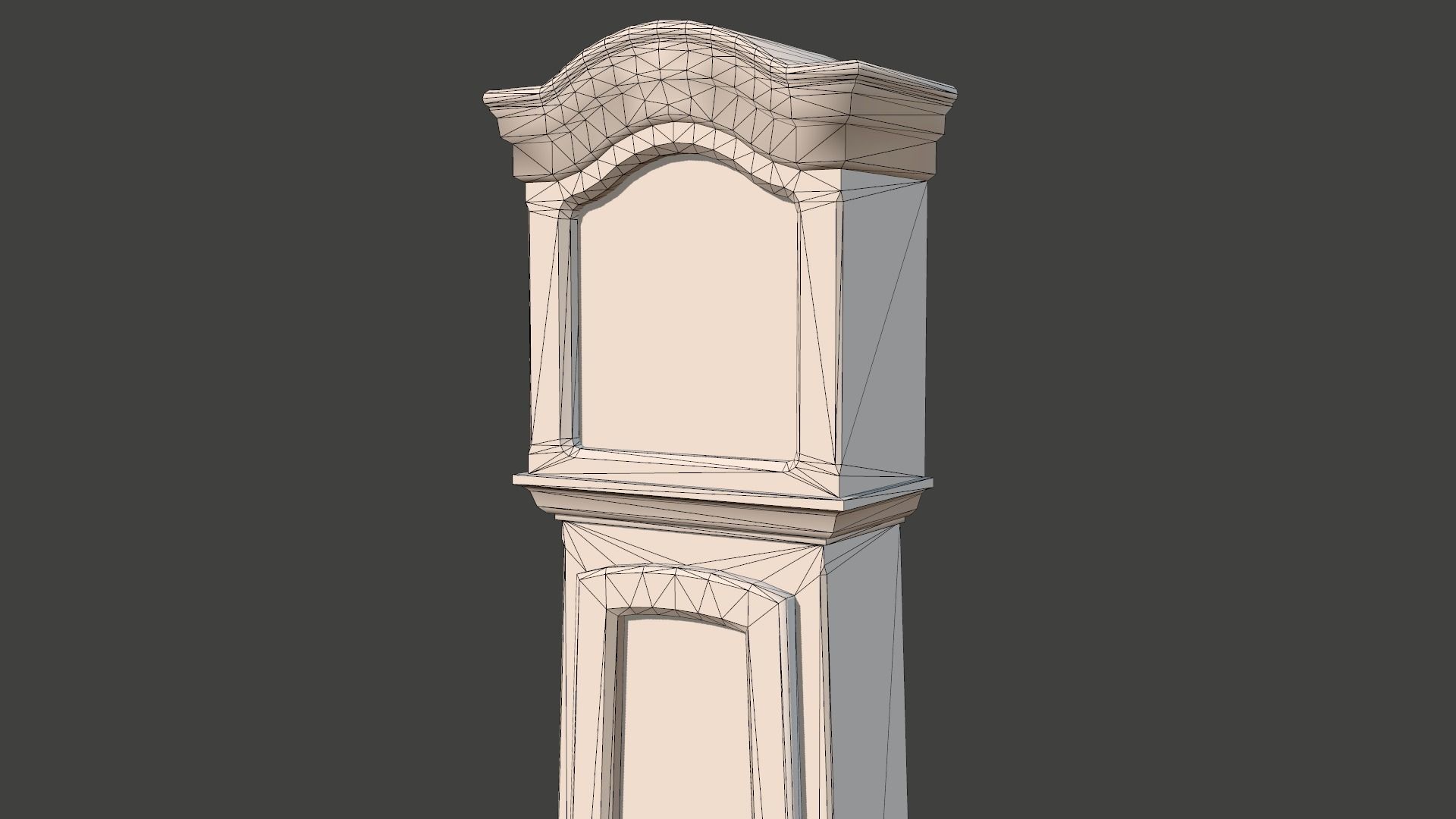 Grandfather Clock Low-poly 3D model_8