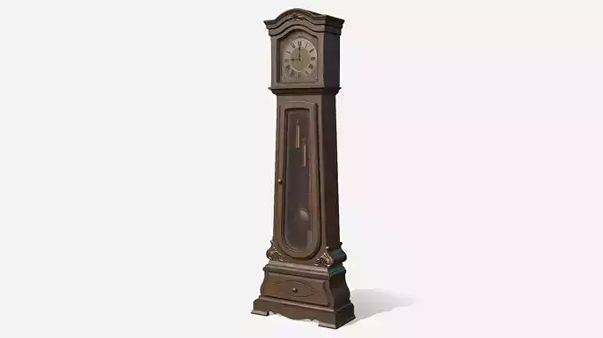 Grandfather Clock Low-poly 3D model
