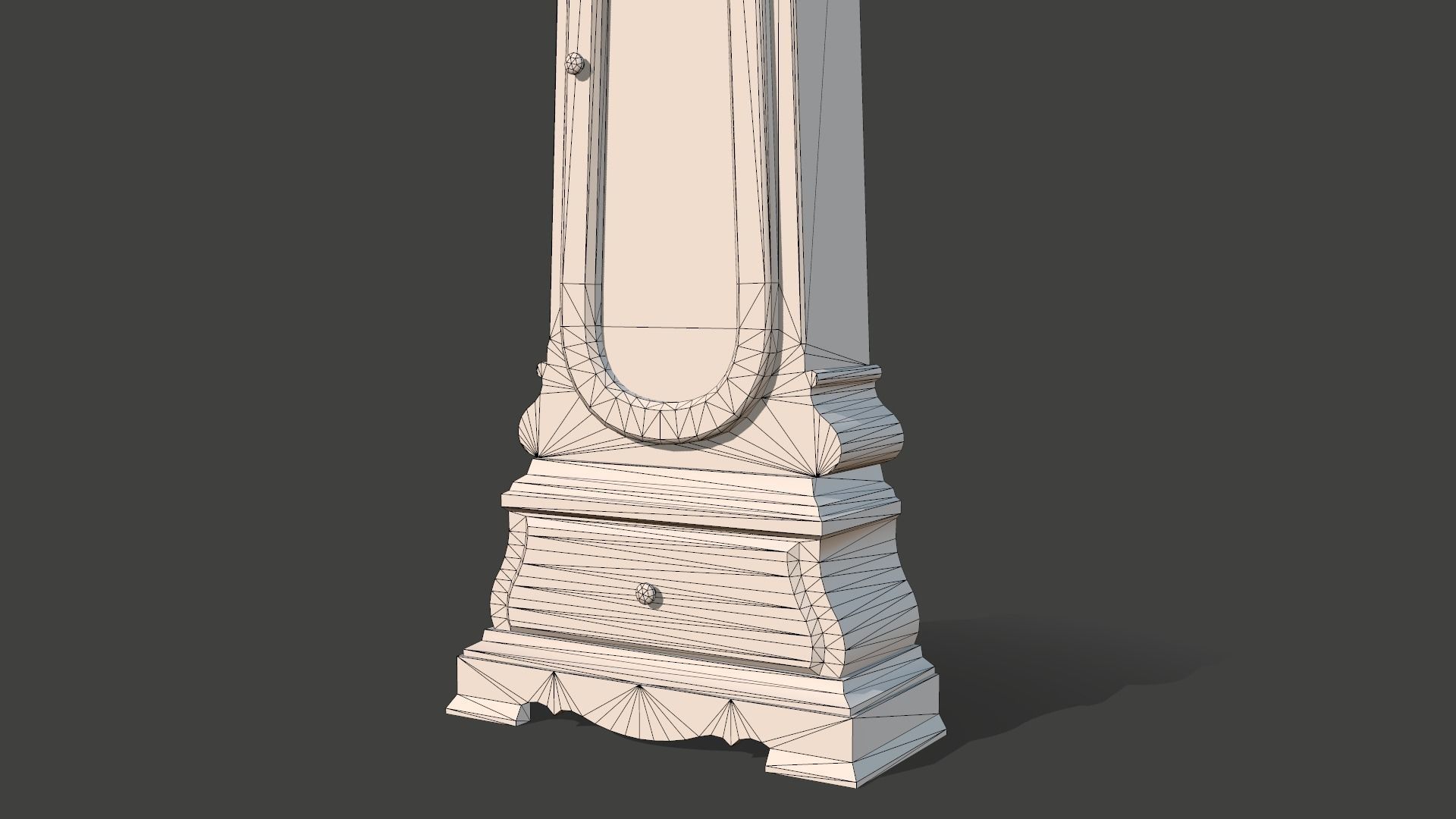 Grandfather Clock Low-poly 3D model_9