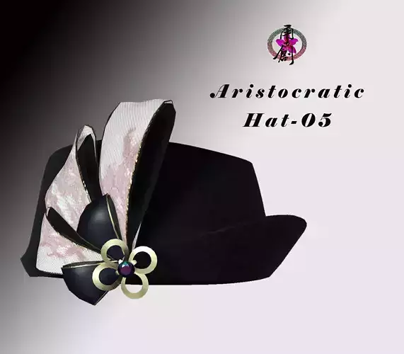 Aristocratic Hat-05 Low-poly 3D model
