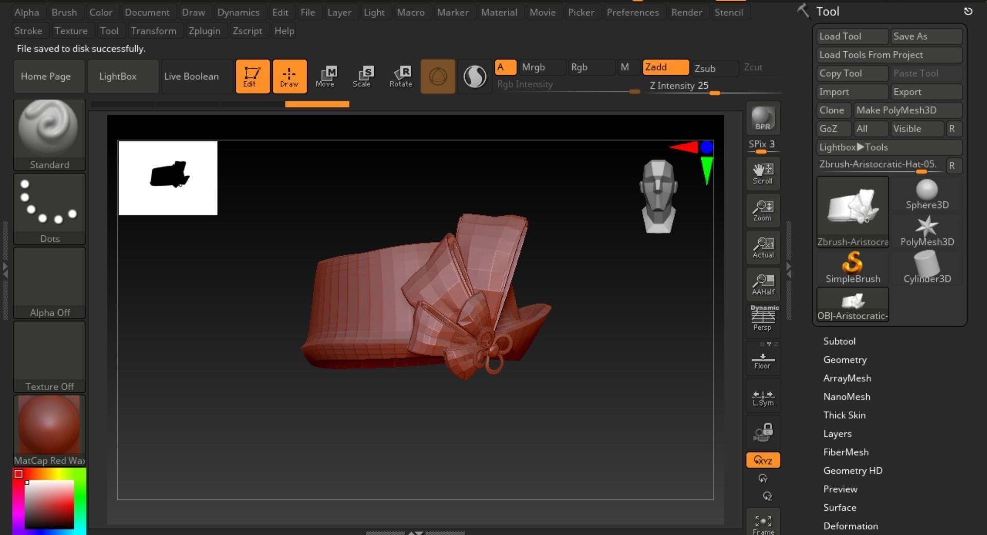 Aristocratic Hat-05 Low-poly 3D model_6