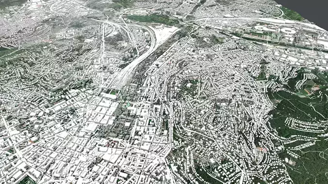 Cityscape Stuttgart Germany 3D model  Cityscape Stuttgart Germany 3D model