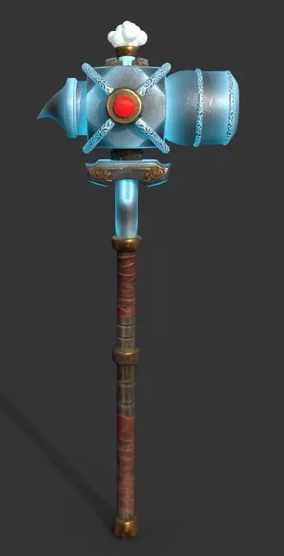 Mighty Crystal Energy Hammer 3D model_0