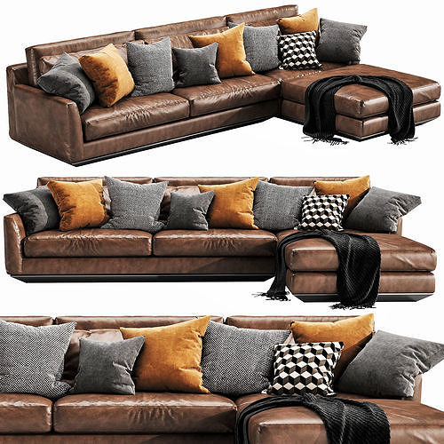 Horm Ellington Chaise Lounge 3D model 4
