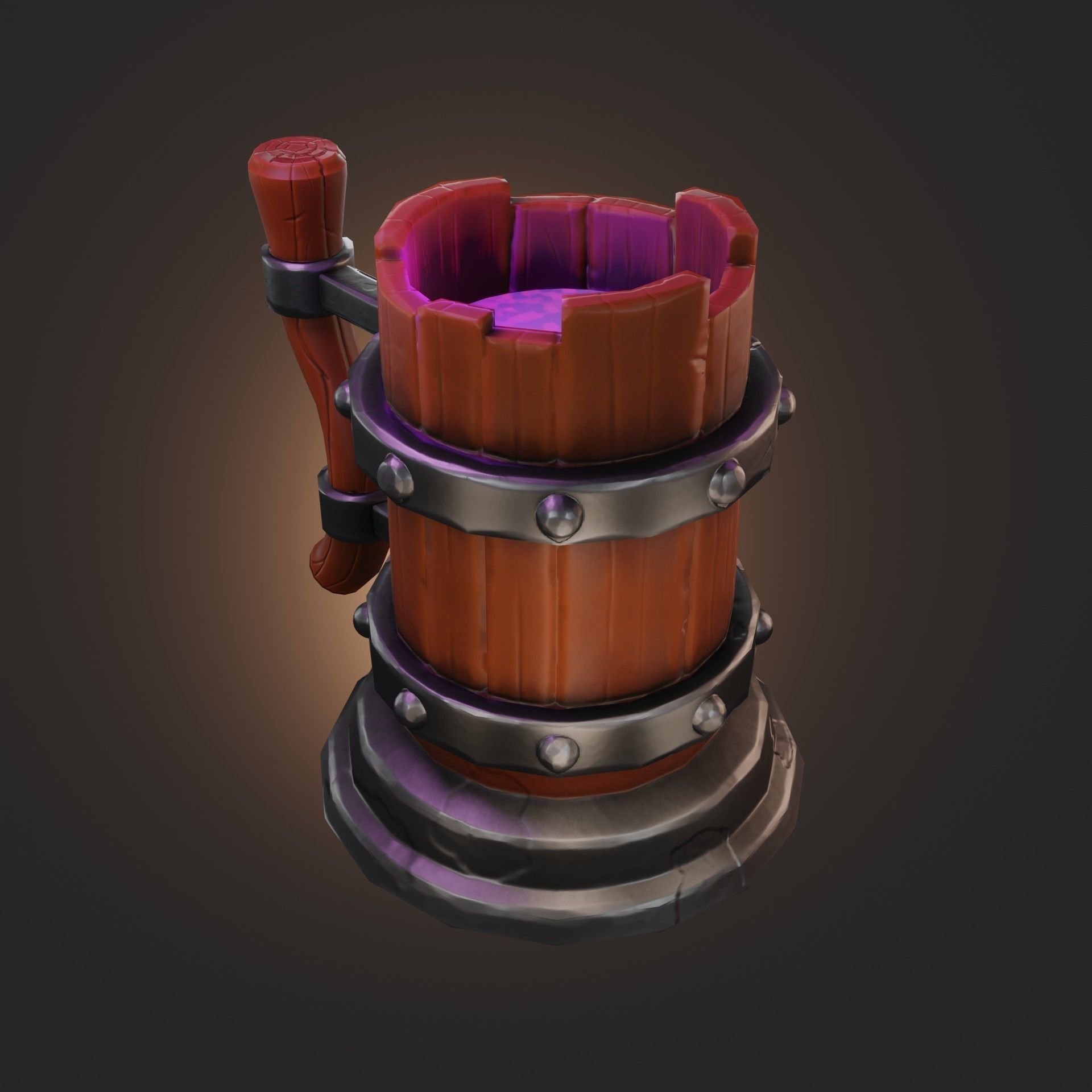 Wood Mug Low Poly Low-poly 3D model_3