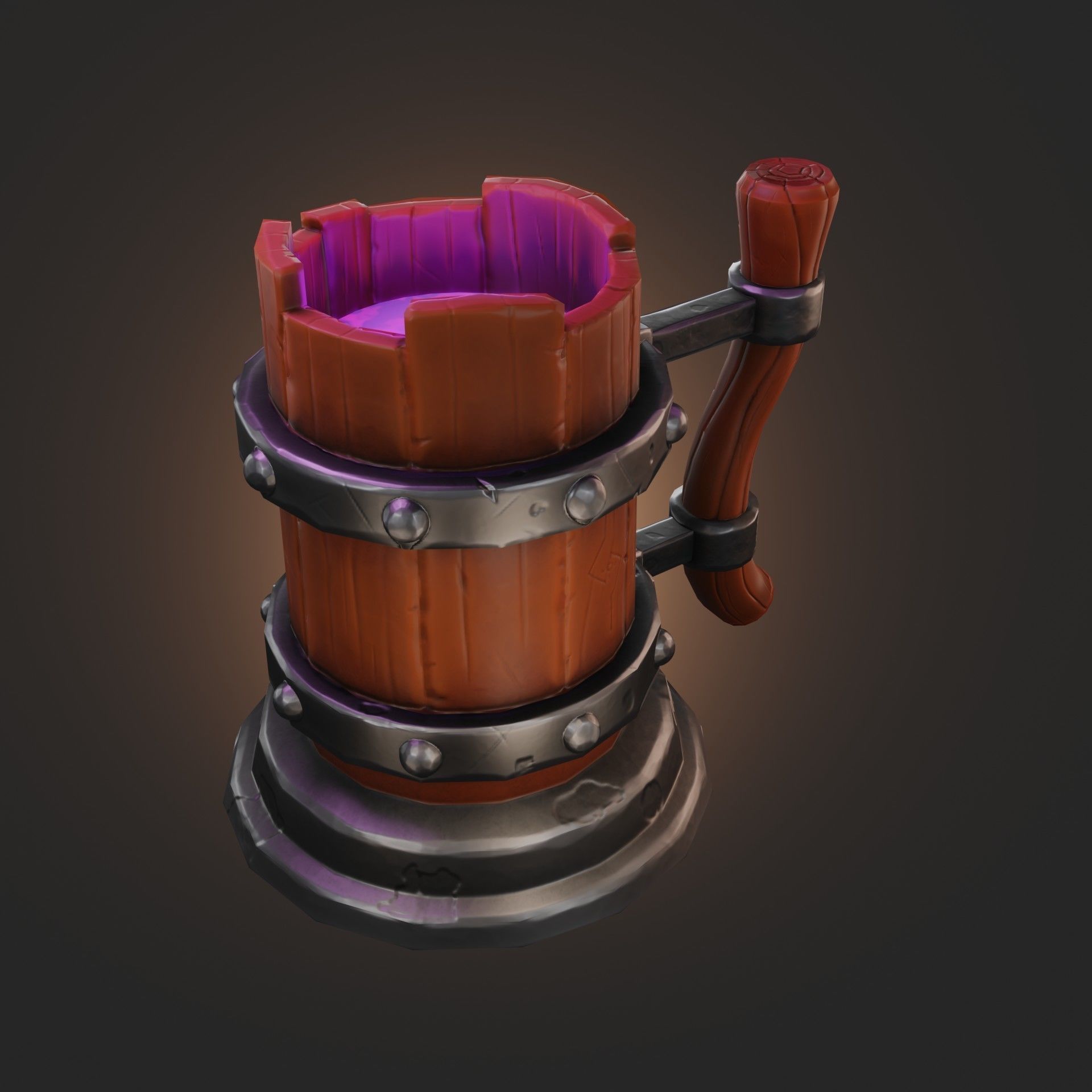 Wood Mug Low Poly Low-poly 3D model_1