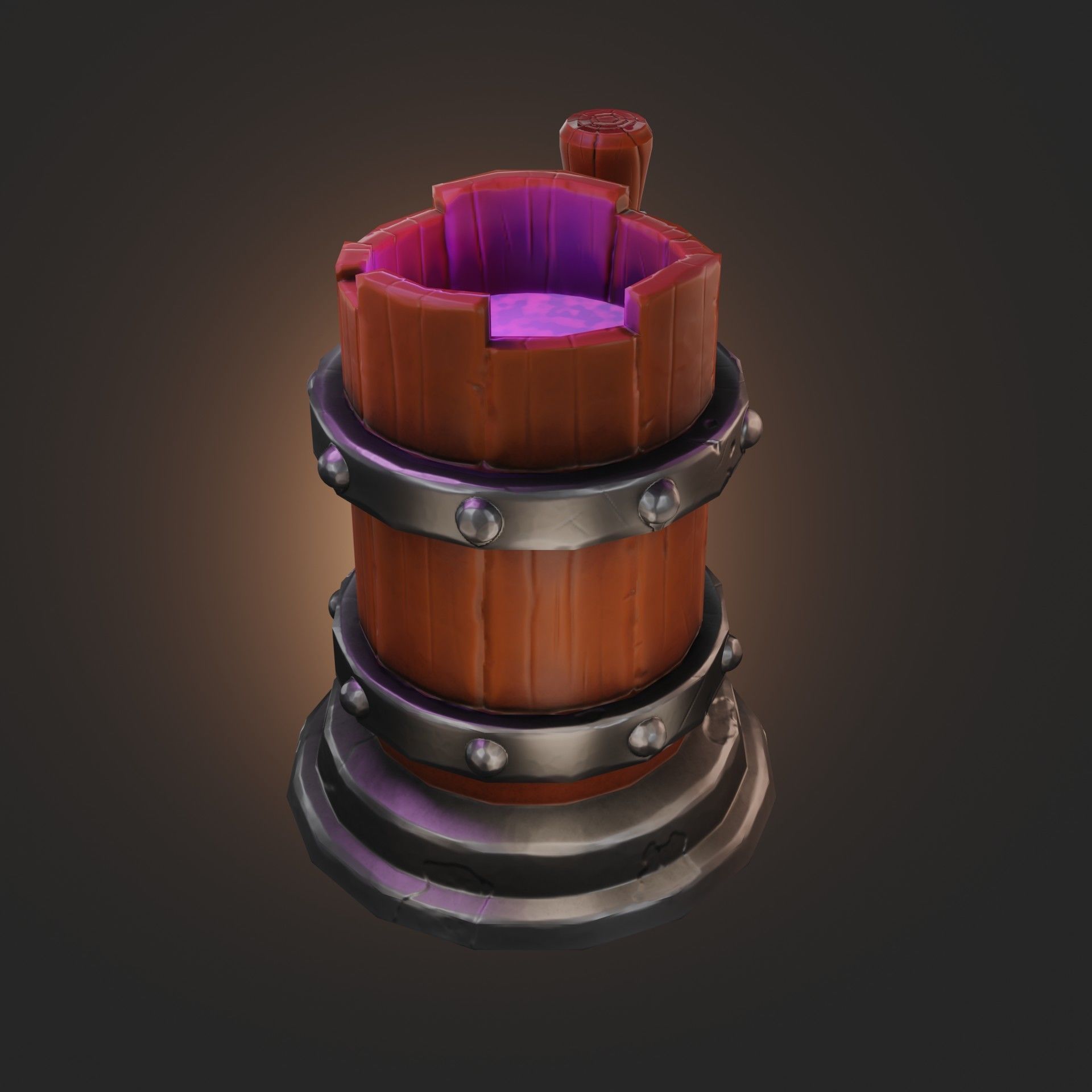 Wood Mug Low Poly Low-poly 3D model_2