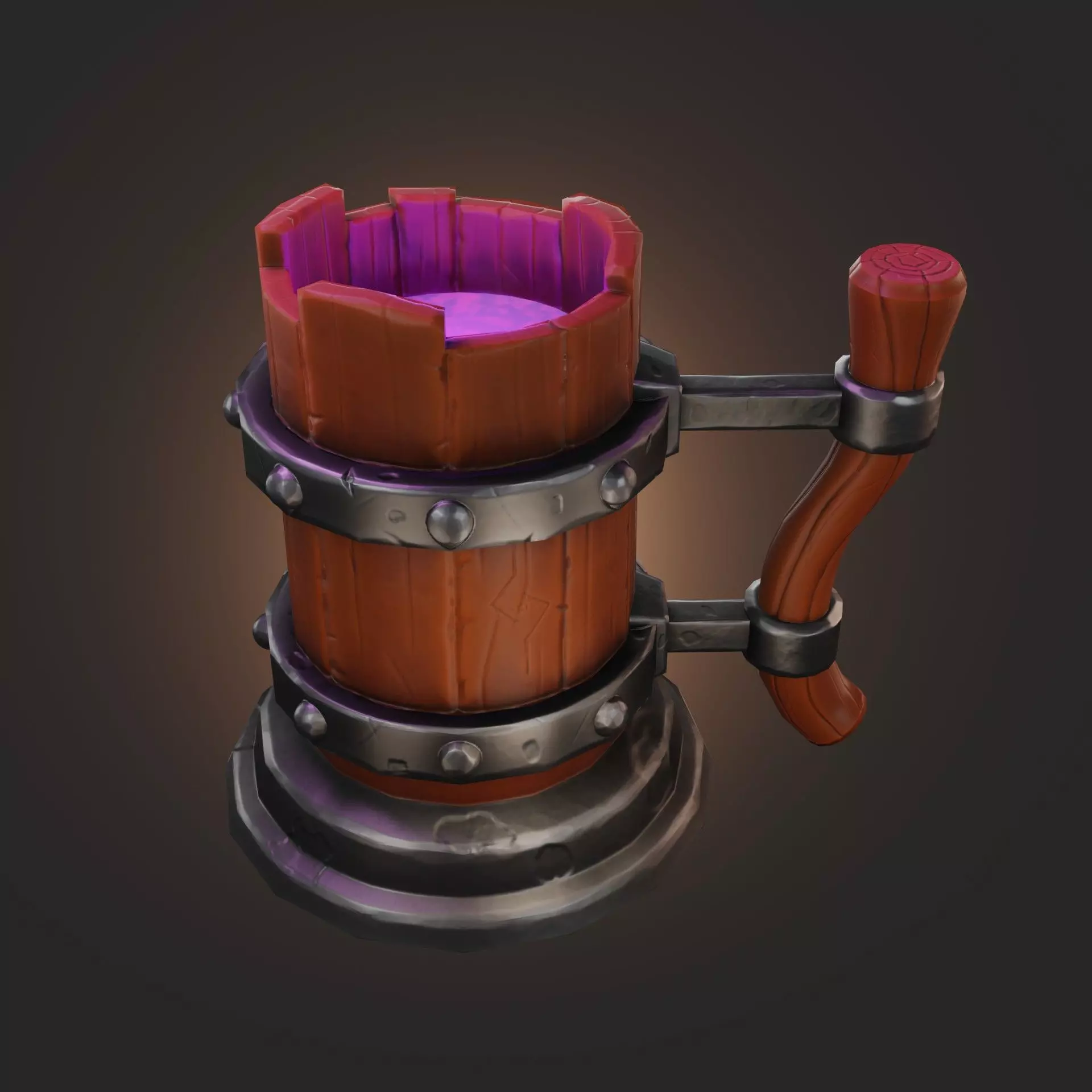 Wood Mug Low Poly Low-poly 3D model_0
