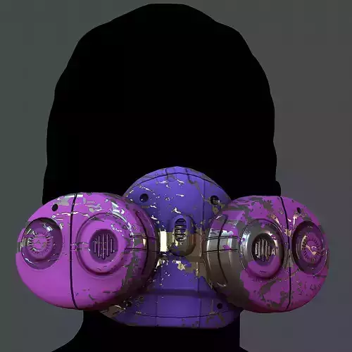 Gas mask helmet 3d model scifi Low-poly 