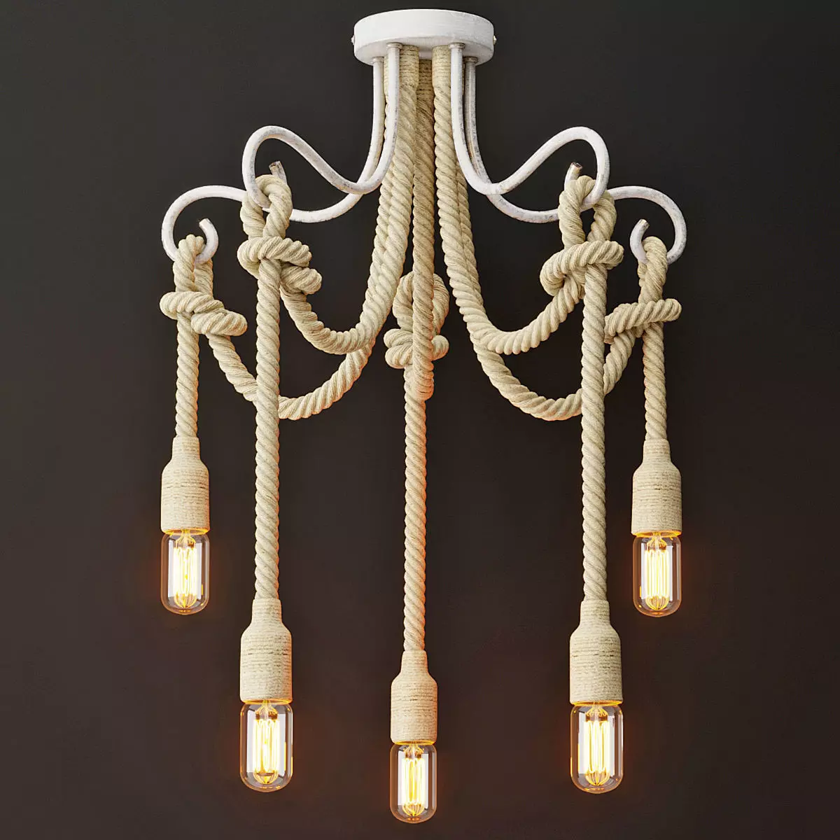 Chandelier Loft Rope Light White 5 3D model