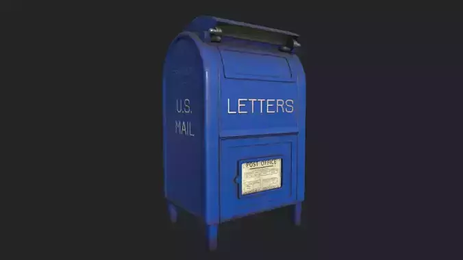 Mailbox vintage Low-poly 3D model
