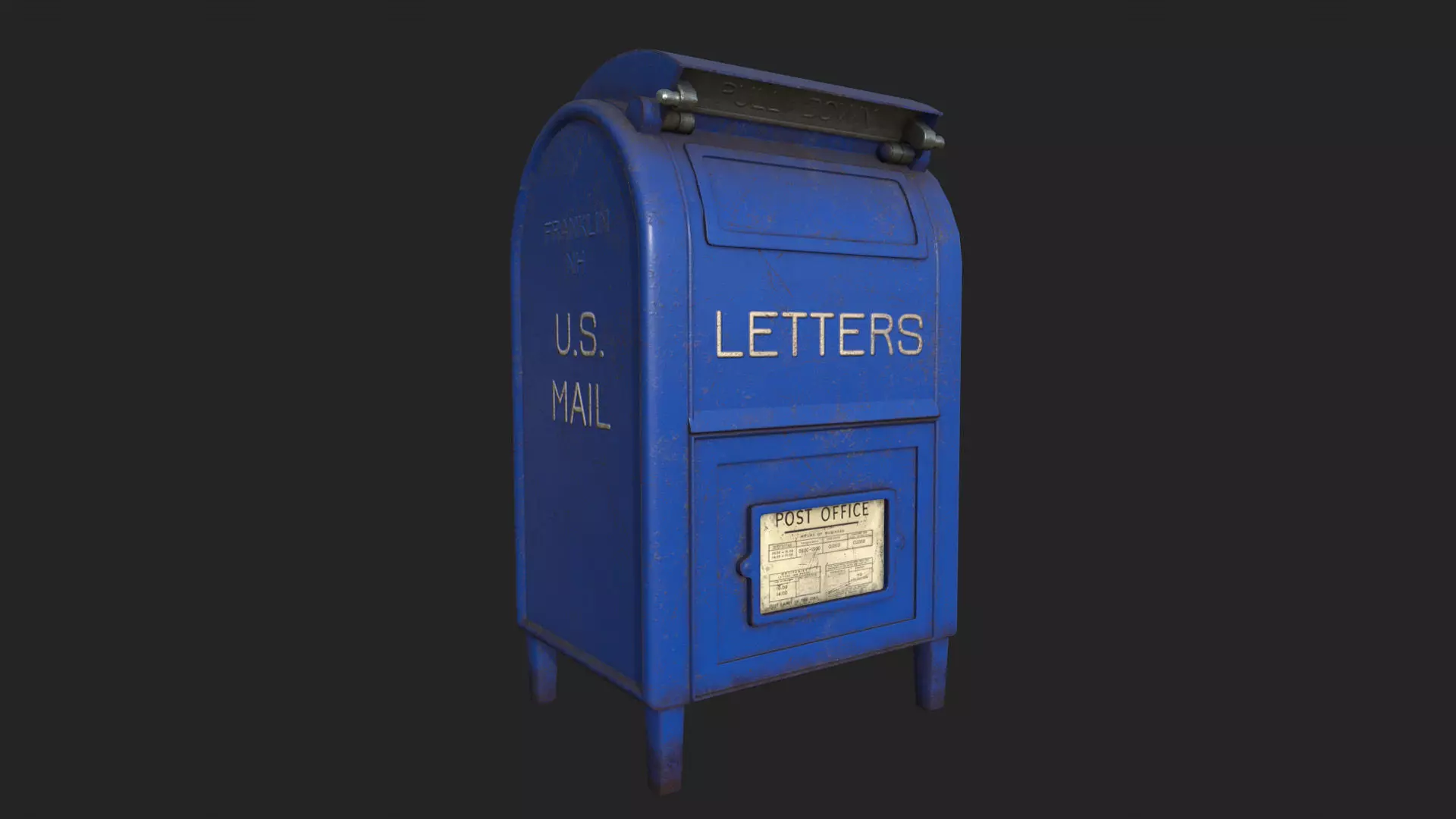 Mailbox vintage Low-poly 3D model