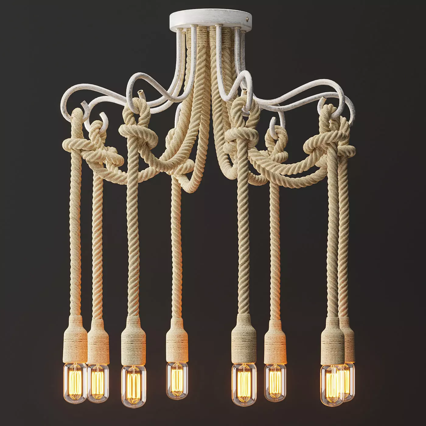 Chandelier Loft Rope Light White 8 3D model