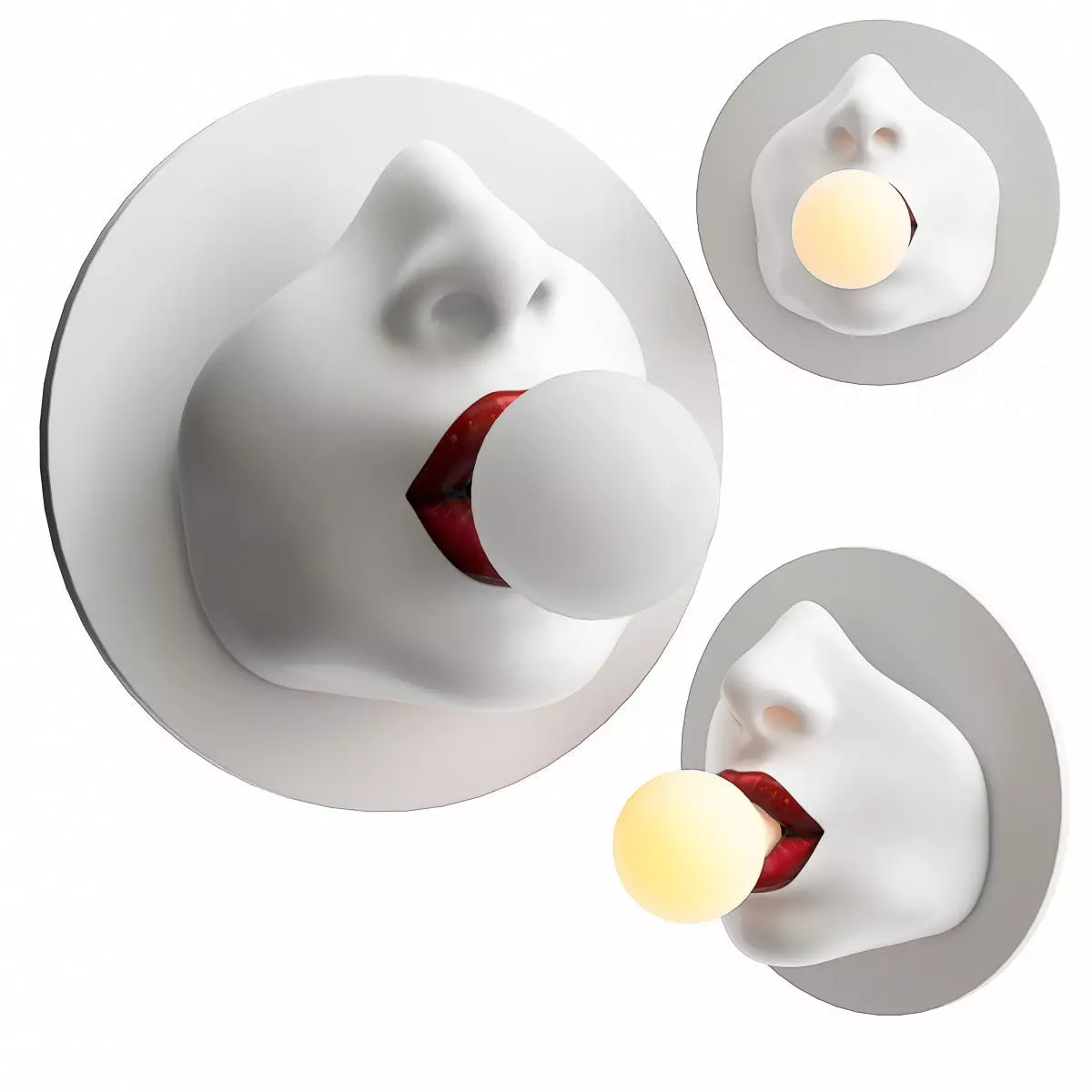 Sconce Bulb in the Mouth Wall lamp 3D model_0