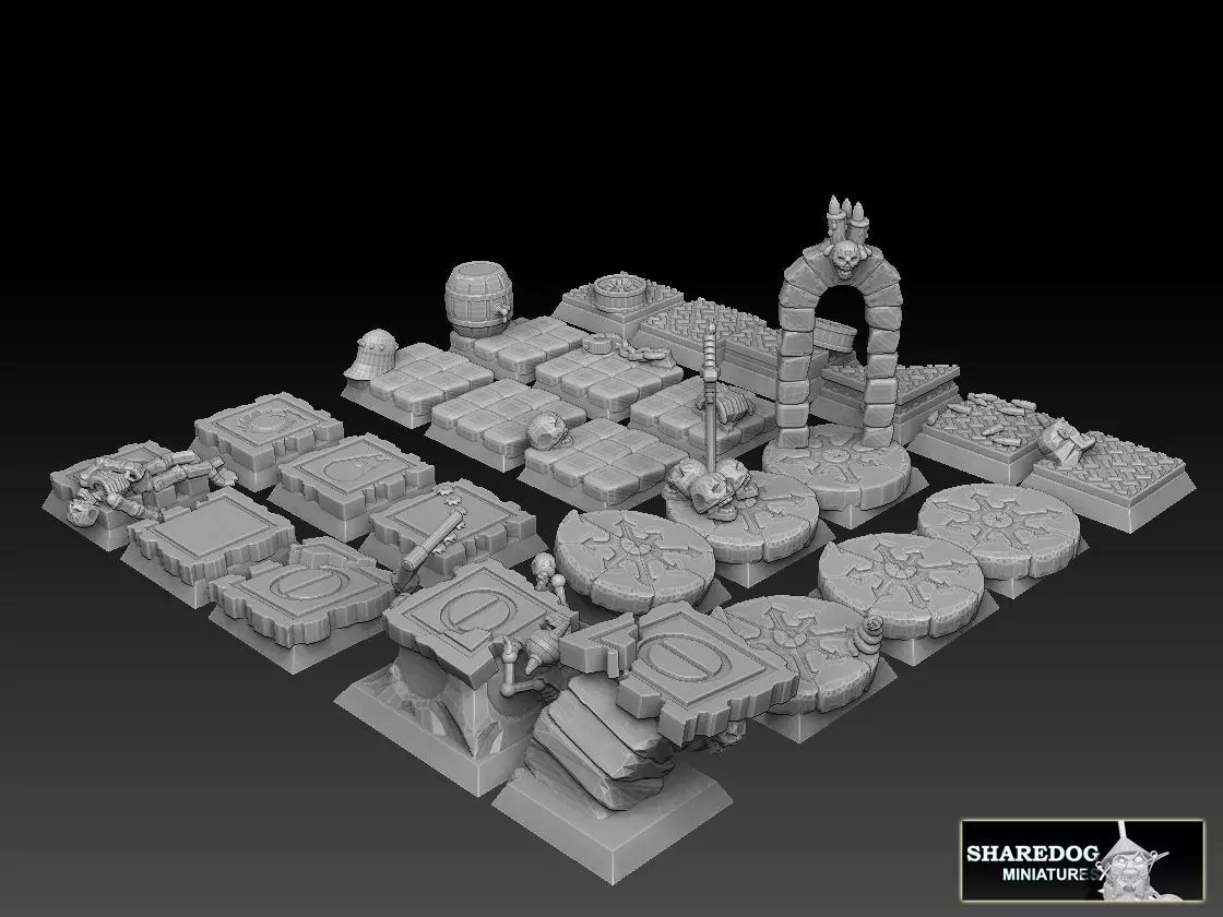 28mm square base megapack Royalty Free Licence Version 3D print model