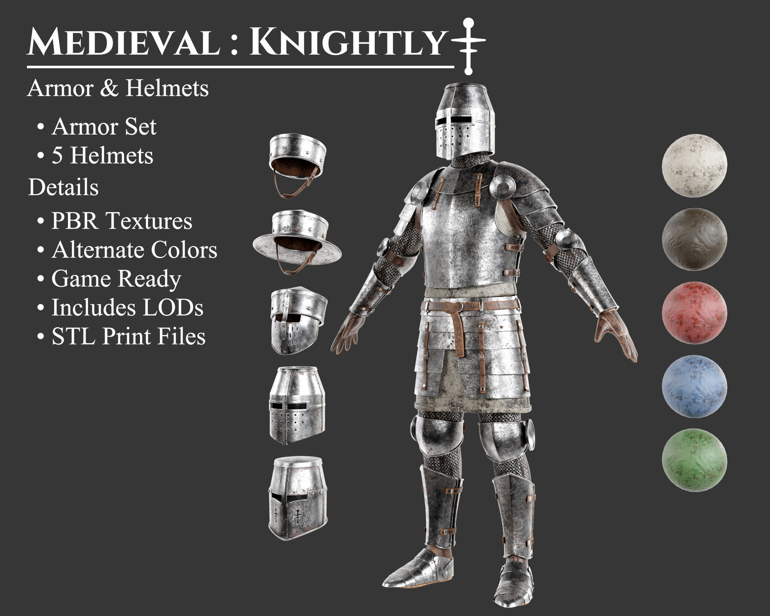 Medieval Collection Knightly Armor and Helmets _1
