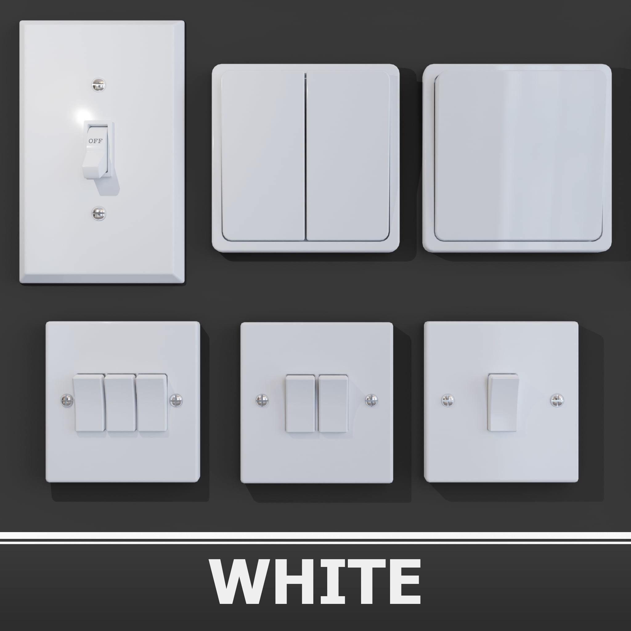 light switches PBR Low-poly 3D model_1