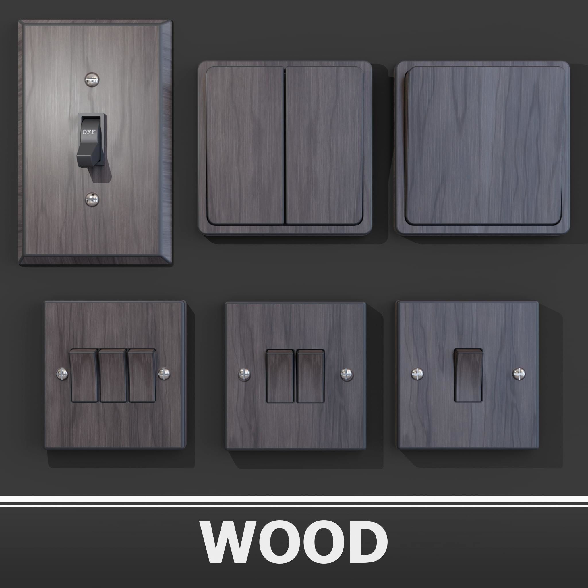 light switches PBR Low-poly 3D model_4