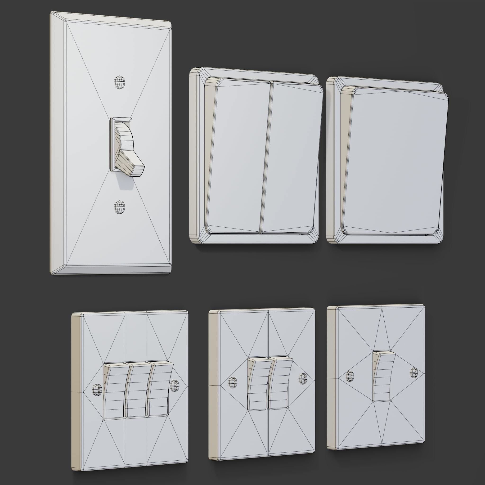 light switches PBR Low-poly 3D model_6