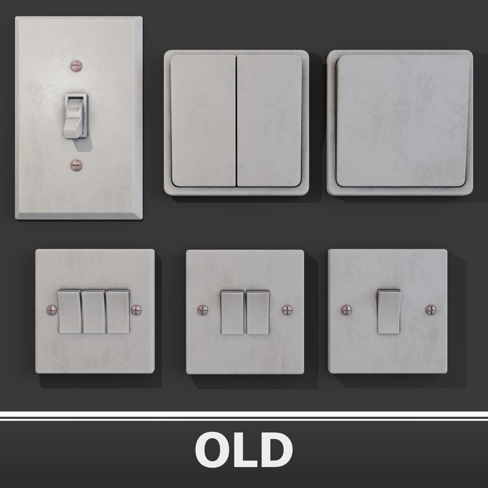 light switches PBR Low-poly 3D model_5