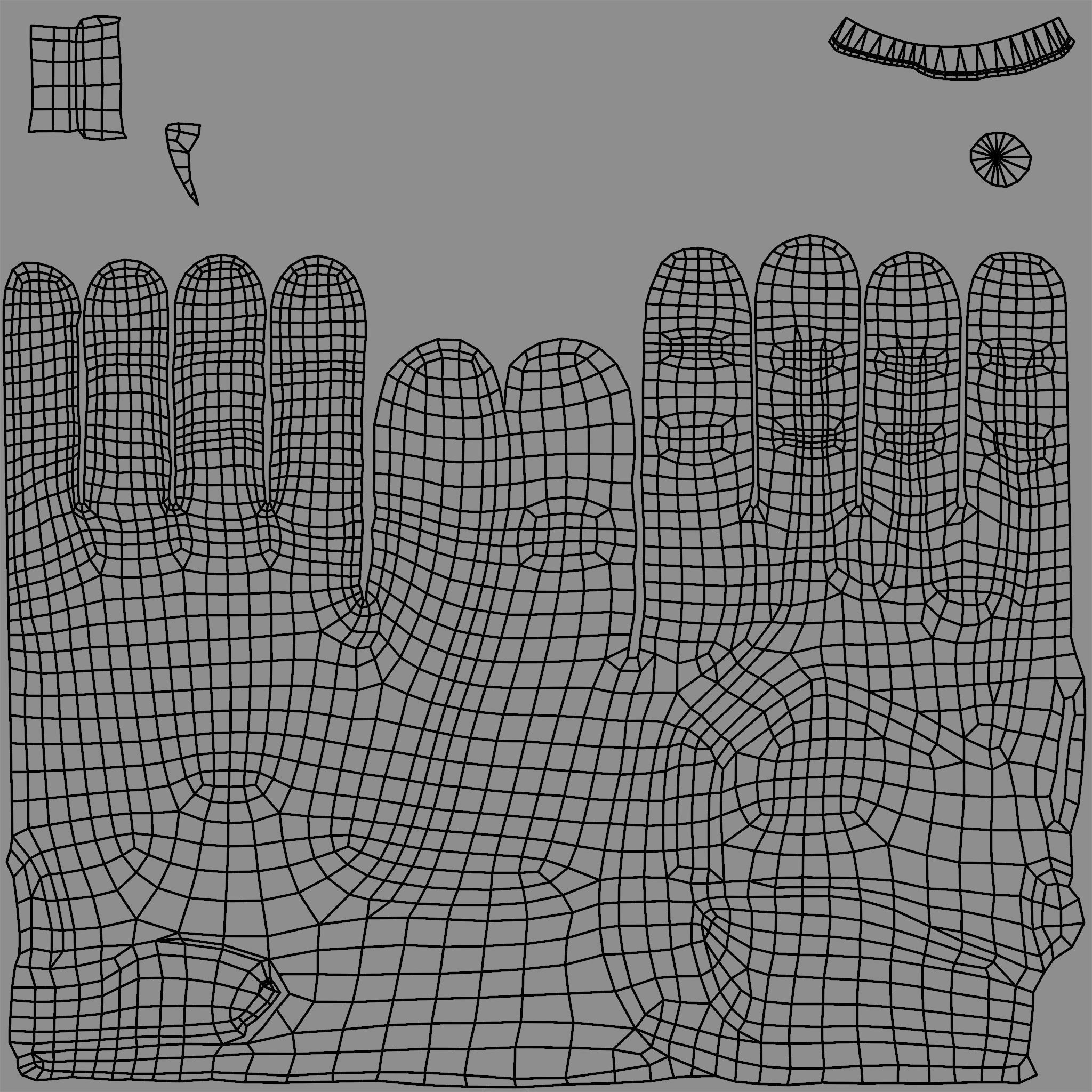 Tactical Gloves 006 Low-poly 3D model_9